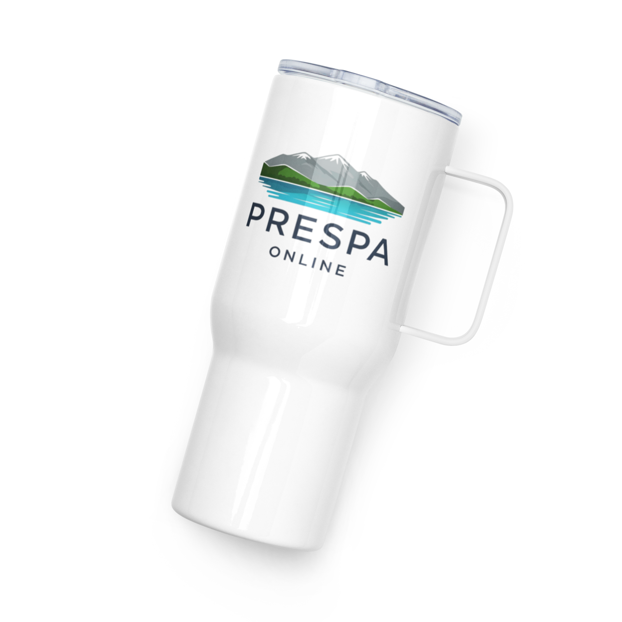 Travel mug with a handle