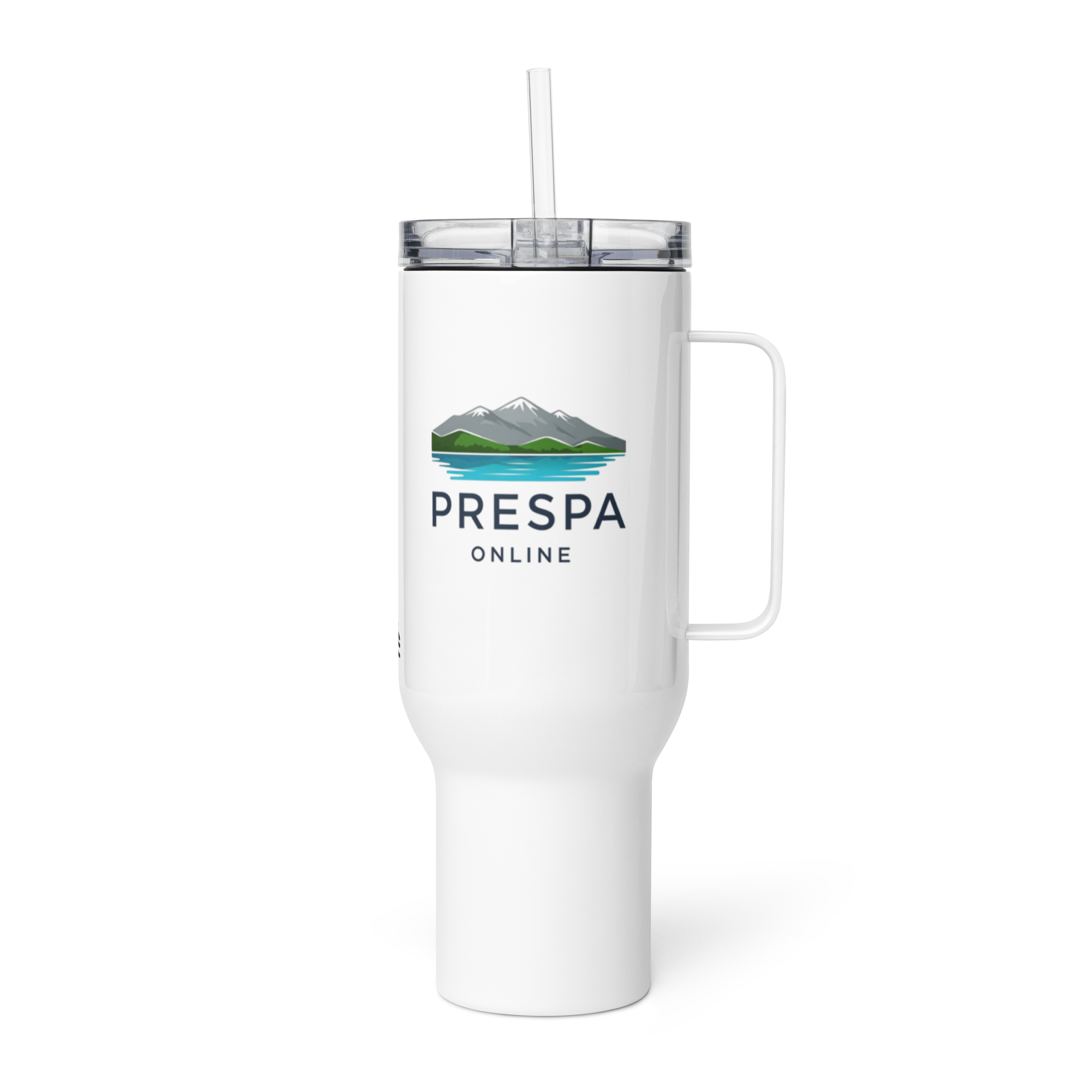 Travel mug with a handle